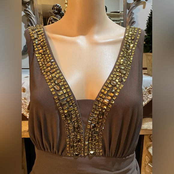 Anne Klein sleeveless embellished ruched dress 12 - Picture 11 of 12